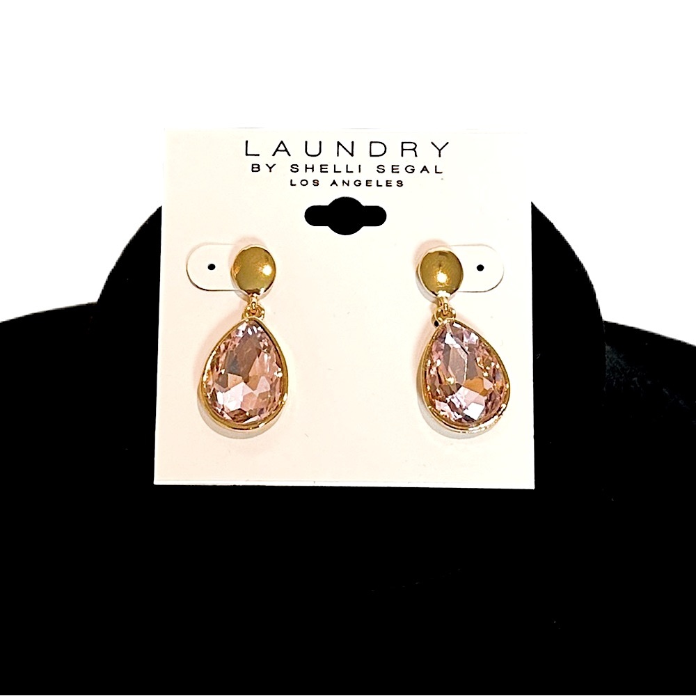 LAUNDRY by Shelli Segal Pink Crystal Drop Earrings | NWT